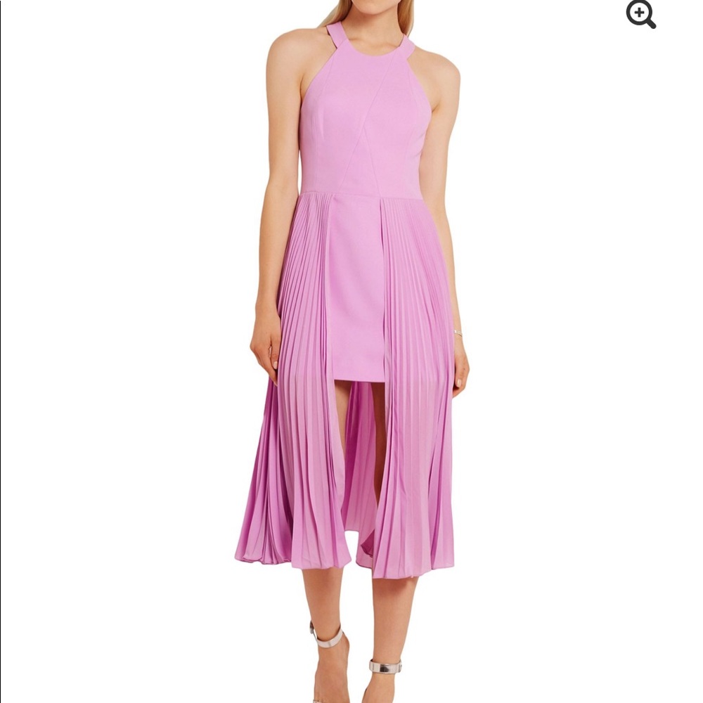 Halston Heritage Pleated crepe midi dress